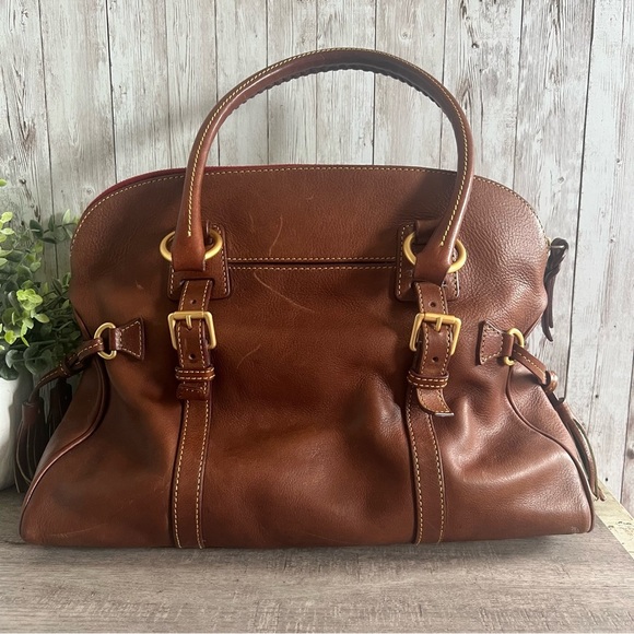 Dooney & Bourke Brown and Gold Satchel with Braided Handles Vintage - Picture 13 of 13